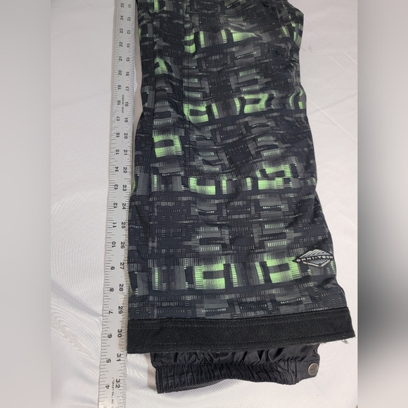 Columbia Mens Black Boundary Run Matrix Black/Green Omni Tech Ski Pants Small - Picture 5 of 9